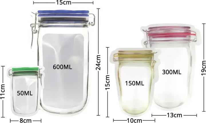 Immagine prodotto Homava Sacchetto per congelatore con zip per alimenti Mason Jar