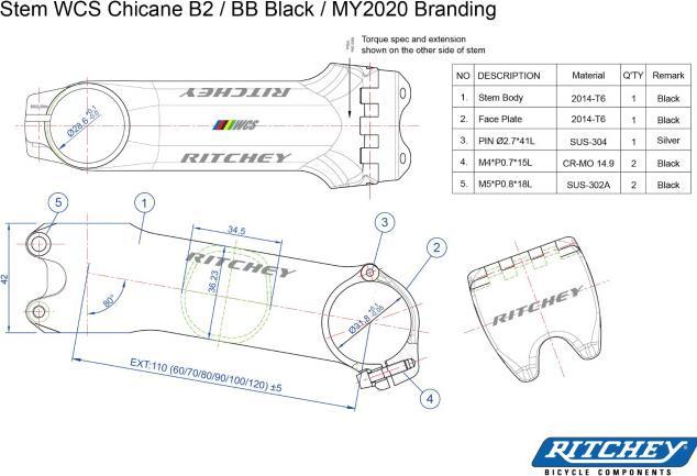 Produktbild Ritchey WCS Chincane B2 (130 mm, 31.80 mm)
