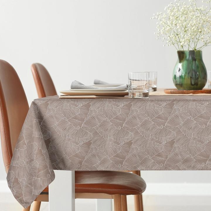 Actual product image Eurofirany ISLA tablecloth with banana leaf jacquard pattern, 140 x 180 cm (140 x 180 cm)