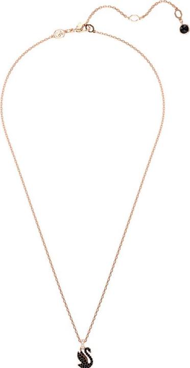 Produktbild Swarovski Iconic Swan Halskette Schwan Klein Schwarz Roségold (Swarovski Metall, 38 - 43 cm)