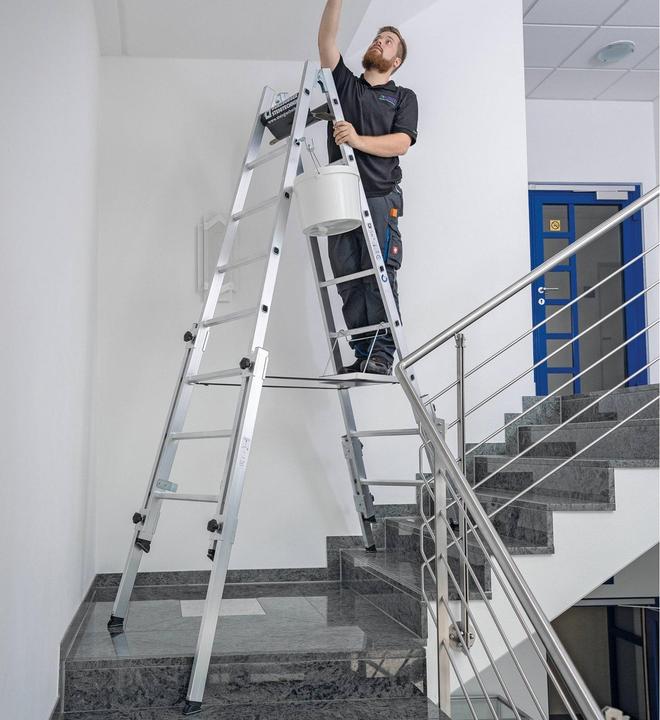 Actual product image Munk Stepladder with rungs for stairs 2x7 rungs (Stepladder, 210 cm)