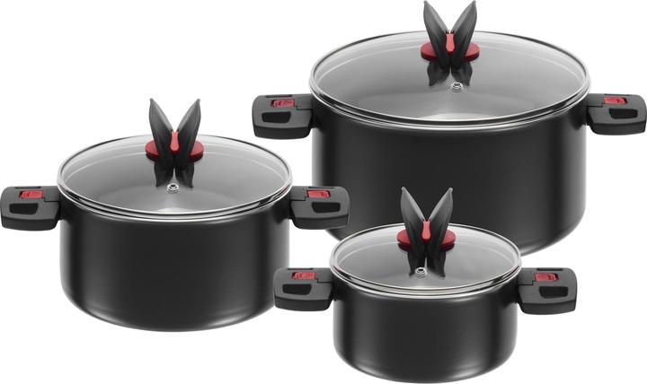 Produktbild Ballarini Click&Cook Kochtopfset 3-teilig mit Deckel (24 cm, Pfannenset + Topfset, Aluminium, Edelstahl)