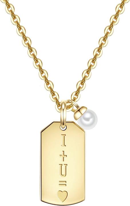 Immagine prodotto Glanzstücke München Catena da donna in argento sterling con perle d'acqua dolce coltivate in oro giallo 45,0 cm di base (Argento, 45 - 50 cm)