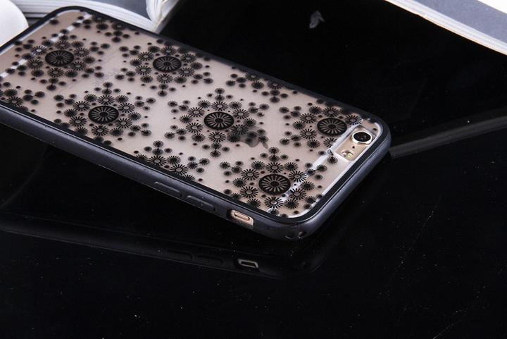 Actual product image König Design Huawei P9 Lite Mobile Case Mandala Case Cover Motif Flakes Black (Apple iPhone 14 Plus)