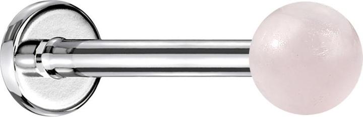 Produktbild Star Piercing Micro Labret silber mit Kugel Rosequarz Stein (ohne Messing, Mineralisch, Chirurgenstahl 316L)