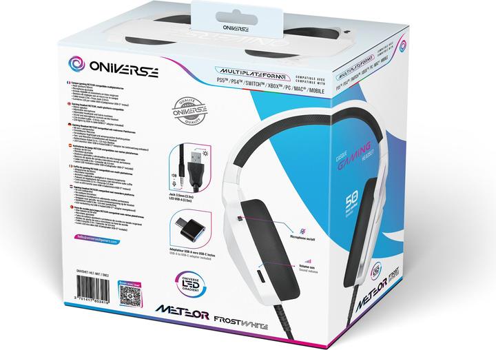 Actual product image Oniverse Gaming Headset Meteor - Frost White (Cable)