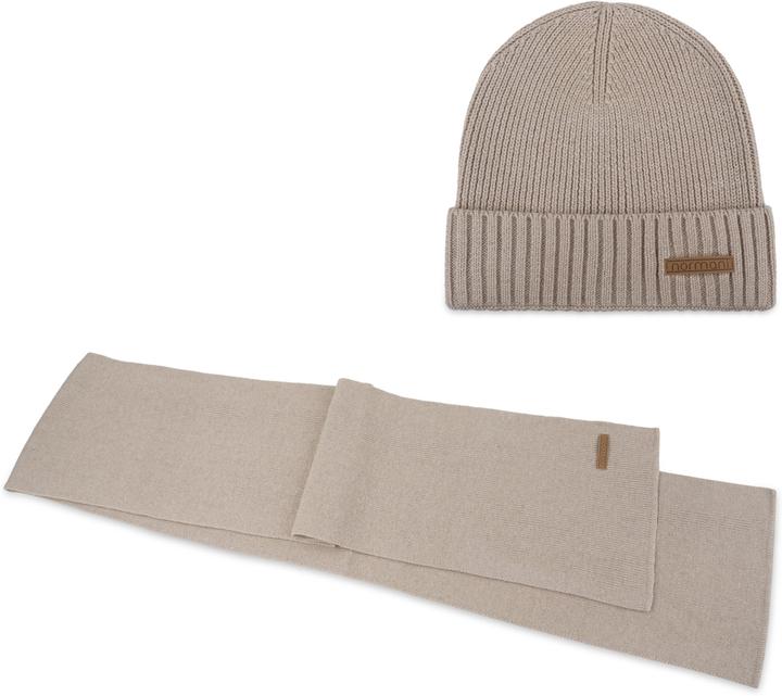 Produktbild Normani Winterset aus Merinowolle Schal und Mütze glatt Yuma - 9115