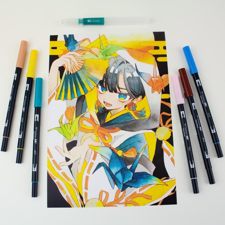 Produktbild Tombow Dual Brush Pen Etui (Pale Cherry, Redwood, Carnation, Light Blue, Light Orange, tiki teal, 6 x)