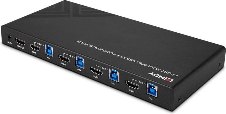Produktbild Lindy 4 Port HDMI 4K60, USB 3.0 &