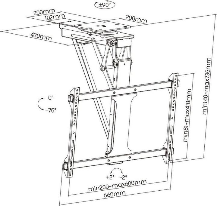 Immagine prodotto Xantron Staffa a soffitto (Soffitto, 75", 35 kg)