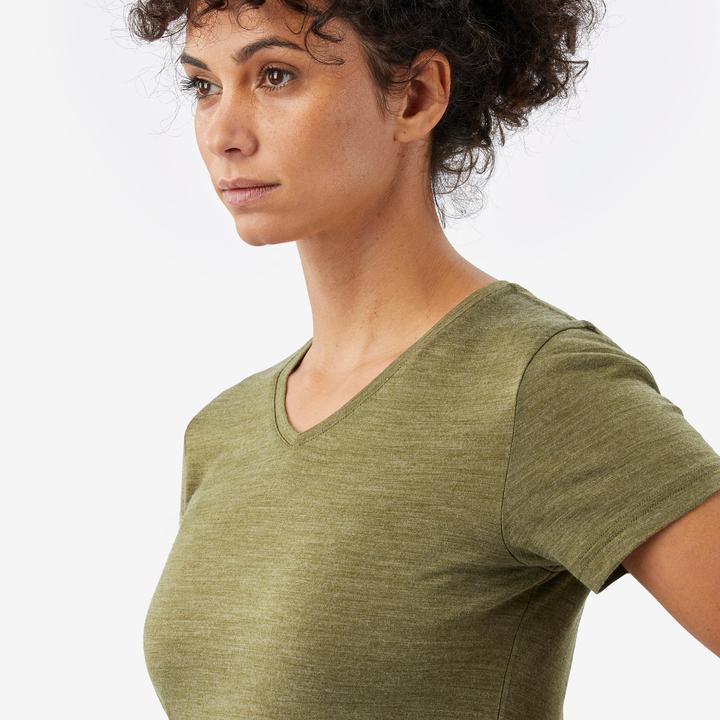 Produktbild Forclaz Merinoshirt Damen kurzarm - Merino Fresh khaki (S)