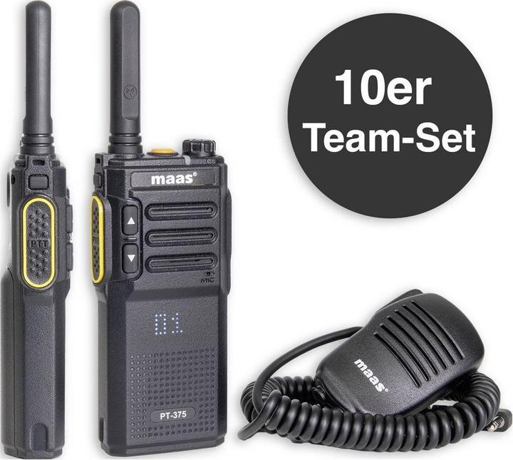 Actual product image Maas Elektronik Team-Set PT-375 KEP-360-K 150114 PMR-Handfunkgerät 10er Set