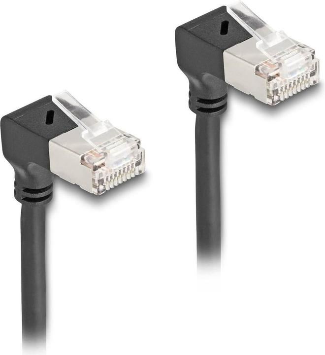 Immagine prodotto Delock Cavo di rete RJ45 Cat.6A S/FTP Slim 90° inferiore / inferiore (S/FTP, CAT6a, 3.30 m)