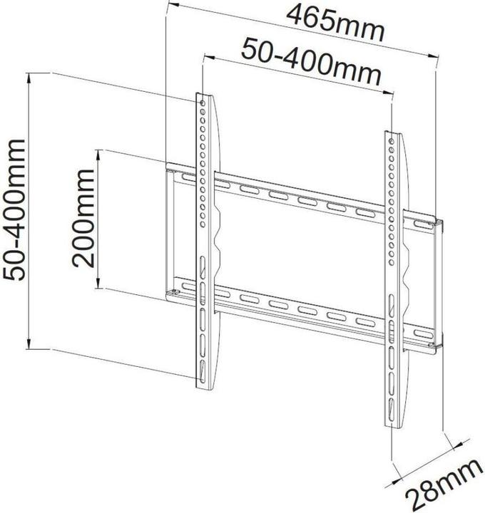 Produktbild Techly Fixed Slim Wall Support (Wand, 55", 45 kg)