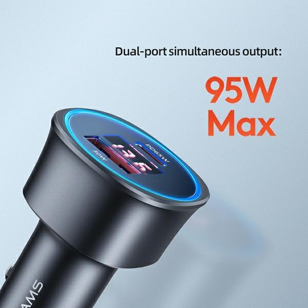 Produktbild Usams Lader laden. allein. 1xUSB + 1xUSB-C C26 95W (nur Kopf) Schnellladung schwarz