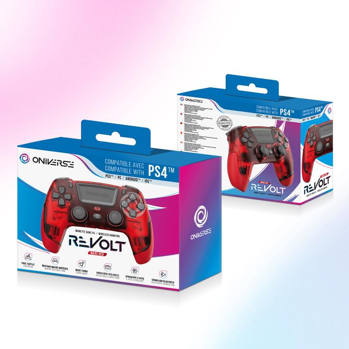 Actual product image Oniverse Revolt Grey, Red Bluetooth Gamepad Analogue / Digital PC, PlayStation 4 (PC, PS4)
