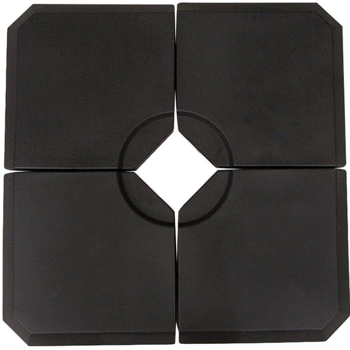 Image du produit Swisshandel24 Poids de parapluie, porte-parapluie 4 pièces, à remplir avec 80 eau ou 120 sable, HDPE, noir