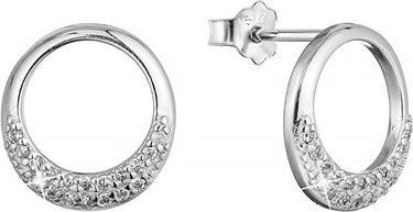 Image du produit Evolution Group Minimalist Silver Earrings With Zircons 11528.1 Crystal