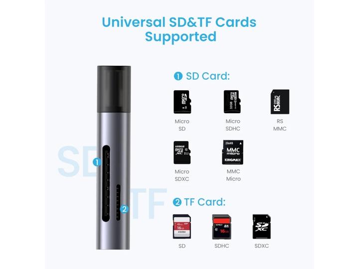 Image du produit Ugreen Adaptateur CM216 SD/TF USB 3.0 (gris)