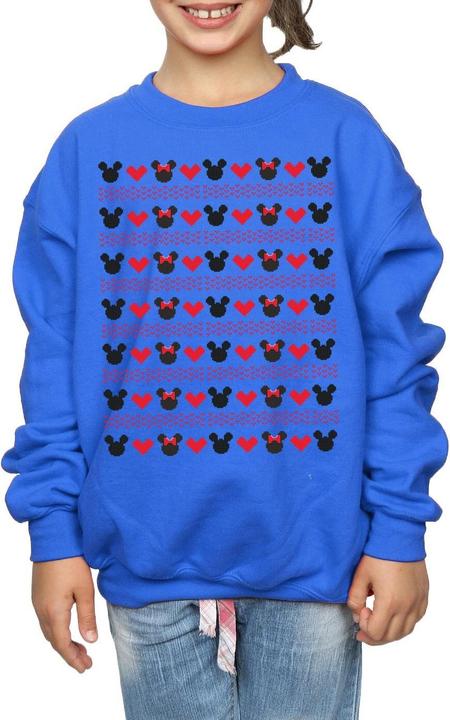 Actual product image Disney Girls Mickey And Minnie Christmas Hearts Sweatshirt (140, 146)