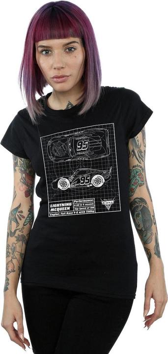 Immagine prodotto Disney Cars Lightning McQueen Blueprint Maglietta Donna (L)