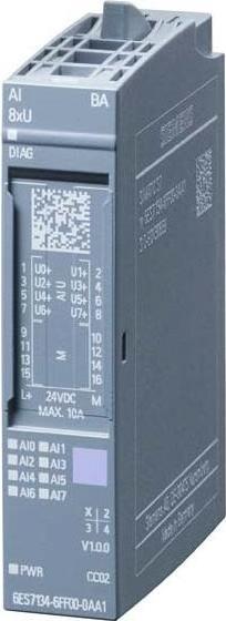 Produktbild Siemens SIMATIC ET 6ES7134-6FF00-0AA1 200SP, analoges Eingangs-modul, AI 8XU
