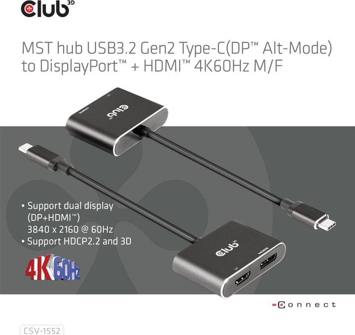 Image du produit Club 3D Hub USB (HDMI, USB, 5.90 cm)