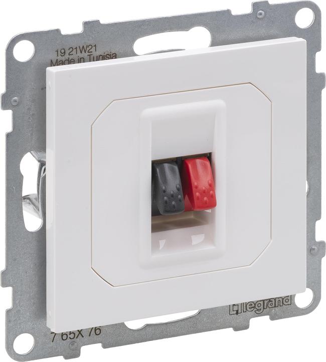 Image du produit Legrand SEANO Connecteur pour haut-parleur 1 fois avec bornes à ressort (rouge/noir), Ultra blanc, 765176