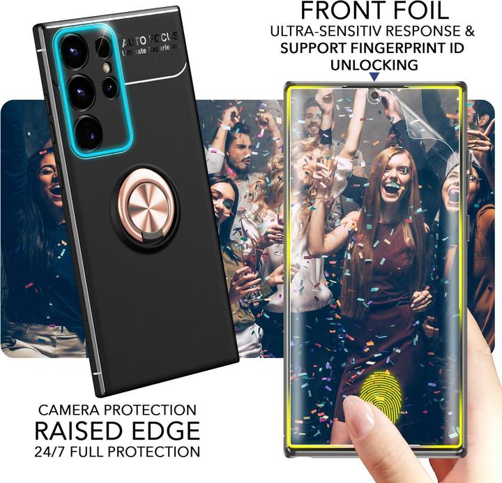 Actual product image Nalia Matte ring silicone case with 2x screen protector (Samsung Galaxy S23 Ultra)