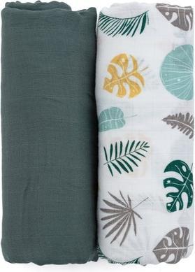 Petite&Mars Misty Cloth Diapers - Misty Green, 120 x 120 cm, 2 pcs (120 cm)