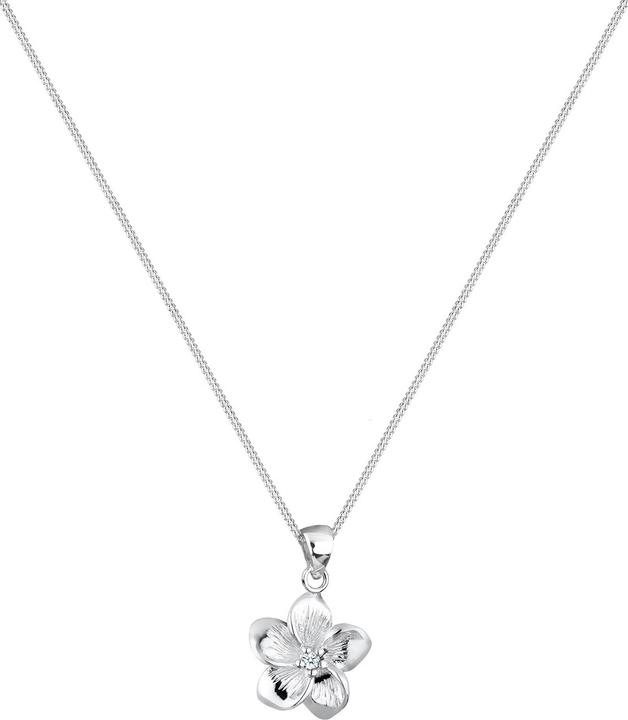 Actual product image Elli DIAMONDS Necklace Frangipani Flower Diamond (0.03 ct) 925 Silver (925 sterling silver, Sparkler, 45 cm)