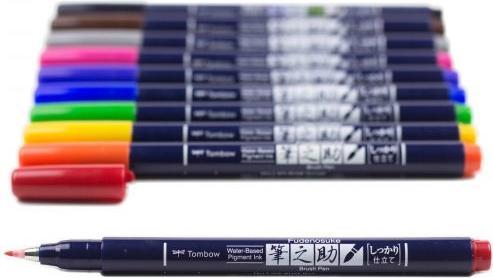 Actual product image Tombow Fudenosuke (Multicoloured, 10 x)