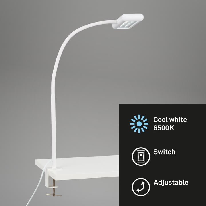 Produktbild Briloner LED Tageslicht-Klemmleuchte, weiss, LED/7,5W (800 lm)