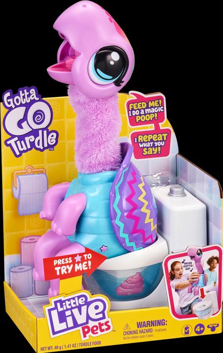 Immagine prodotto Moose Little Live Pets - Tartaruga di peluche interattiva Gotta Go che si dimena, fa la cacca e parla