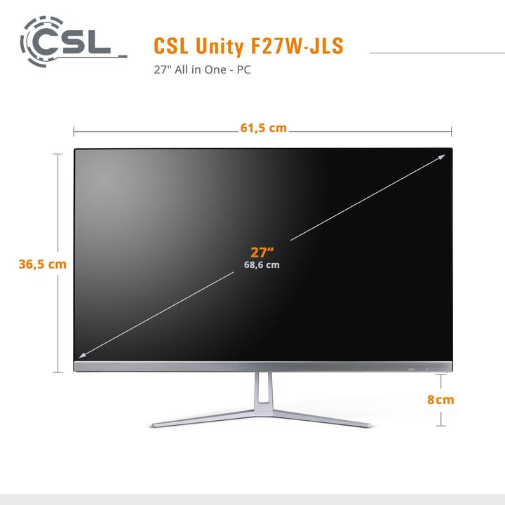 Actual product image CSL All-in-One-PC Unity F27W-JLS / 256 GB / 16 GB RAM / Win 11 Home (Intel Celeron N5100, 16 GB, 256 GB, Intel UHD Graphics)