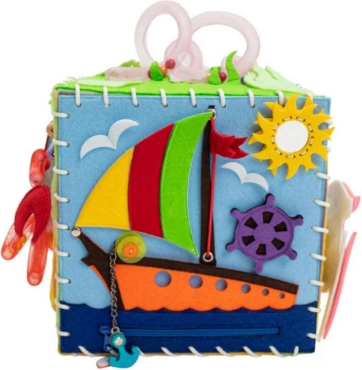 Produktbild Montessori MOTORIKWÜRFEL - WEICHES BUCH - Sensory Board - Wunderwürfel Aquarium - Montessor® - Spass am Lernen