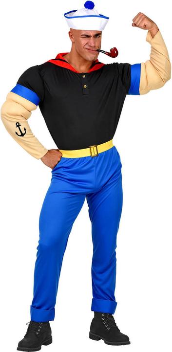 Immagine prodotto Widmann Costume da marinaio di Braccio di Ferro con camicia con braccia muscolose, pantaloni con cintura (S)