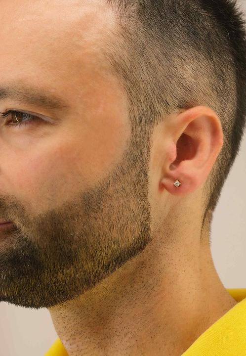 Immagine prodotto Muau Orecchini a perno con montatura a 4 manici (Oro giallo 750/18 carati)