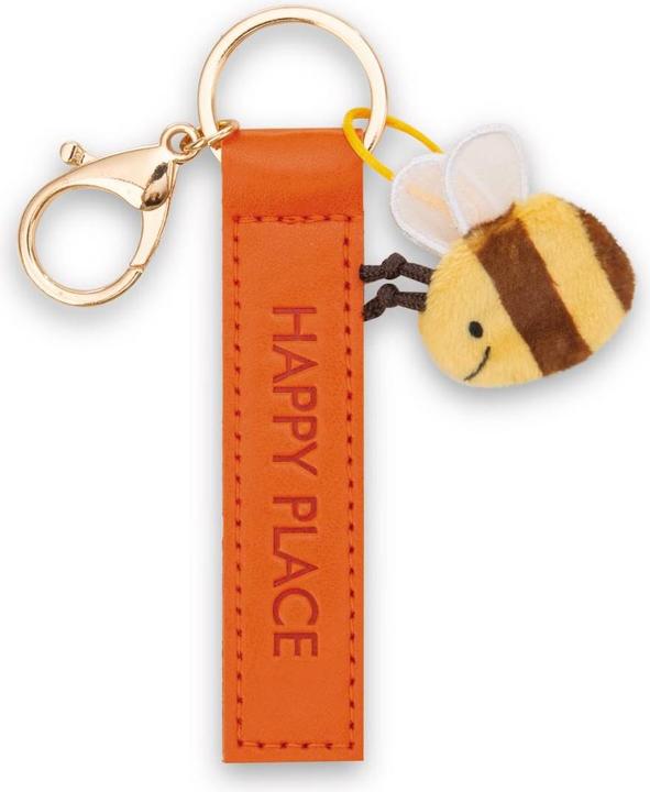 Magni NICI Schlüsselanhänger Happy Place Kunstlederband mit Biene orange 10cm
