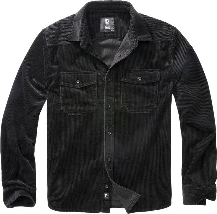 Actual product image Brandit Corduroy Classic long sleeve shirt size 7XL colour black (7XL)