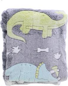 Actual product image Toi-Toys Glow N Fun Glow in the Dark Dino blanket, 130x150cm (130 x 150 cm)