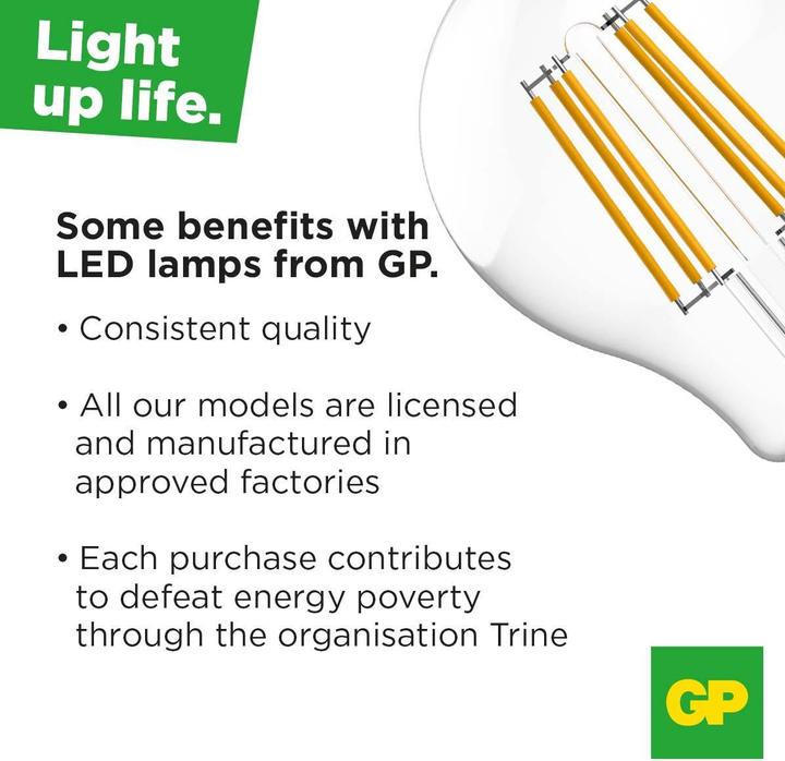 Immagine prodotto GP Lighting Illuminazione Filament Mini Globe 2W (25W) 250 lm (E14, 2.10 W, 250 lm, 1 x, E)