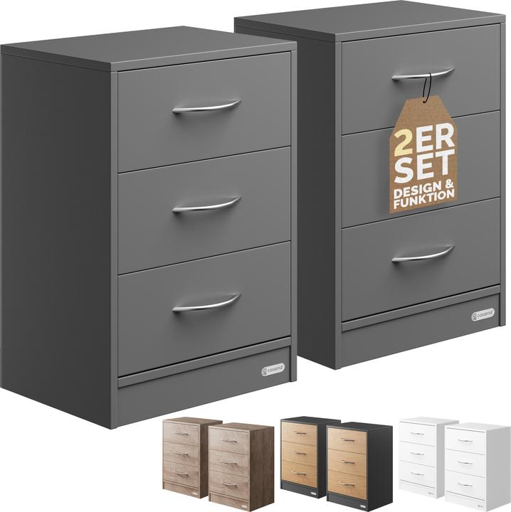 Actual product image Casaria Nachttisch (54 x 39 x 28 cm)