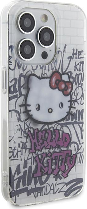 Productafbeelding Hello Kitty HKHCP15XHDGPHT iPhone 15 Pro Max 6,7" zwart/wit hardcase IML Kitty op bakstenen graffiti (Apple iPhone 15 Pro Max)
