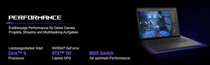 Actual product image ASUS ROG Zephyrus G16 RTX 5070 Ti (16", Intel Core Ultra 9 285H, 32 GB, 1000 GB, DE)