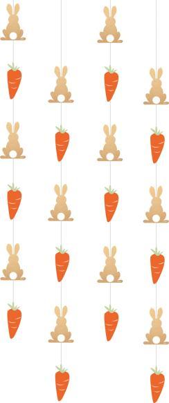 Image du produit Amscan 4 suspensions décoratives Lapins de Pâques et carottes 130 cm (6 x)
