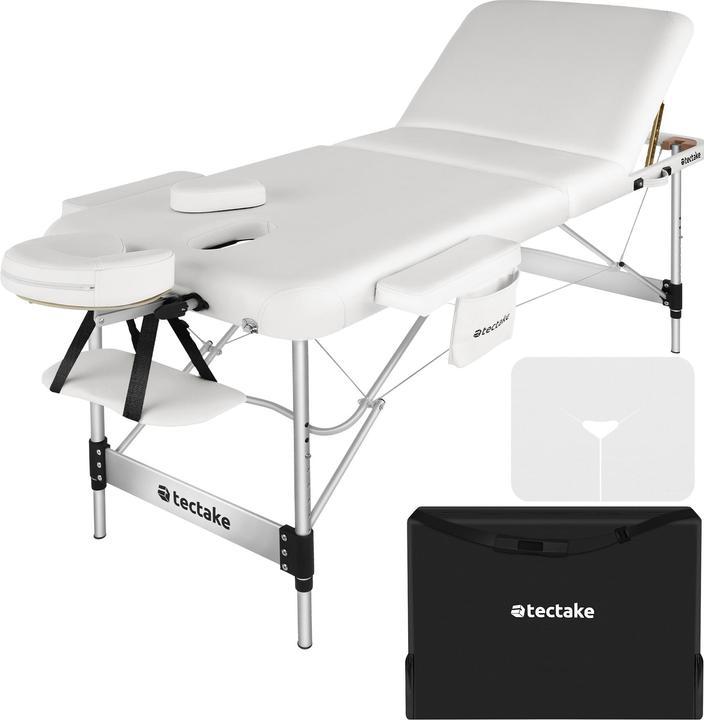 tectake 3 Zonen Massageliege mit 5cm Polsterung und Aluminiumgestell
