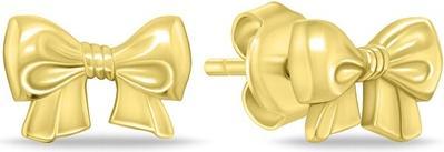 Actual product image Brilio Silver - Gold-plated stud earrings Bows EA1126Y