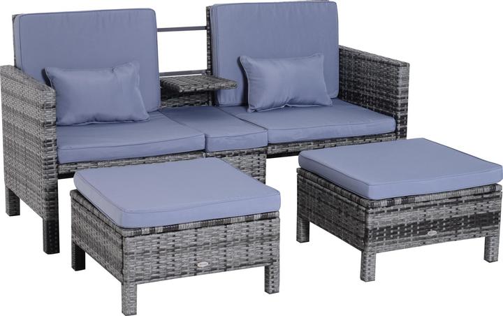 Produktbild Outsunny Rattan-Sitzgruppe als 3-teiliges Set