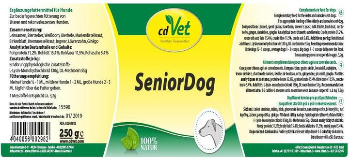 Produktbild cdVet Senior-Dog Pulver, 250 g Pulver (Senior, 1 Stk., 250 g)